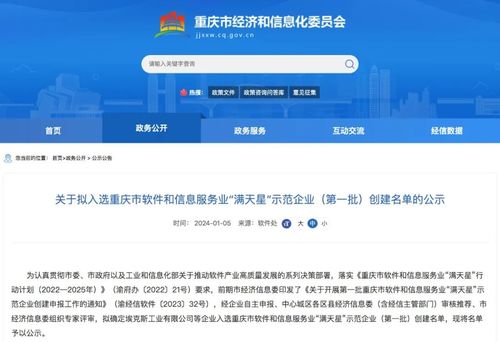 亞信科技數智邏輯入選重慶市‘滿天星’示范企業，引領信息技術咨詢服務新篇章